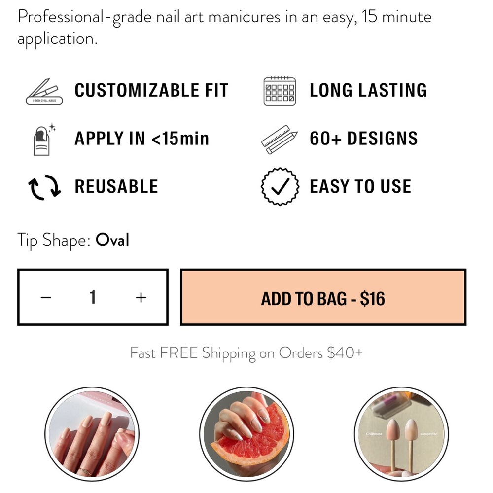 Urban Outfitters Chillhouse Chill Tips Modern Press On Nail Tips “Want S’more” - Picture 7 of 11